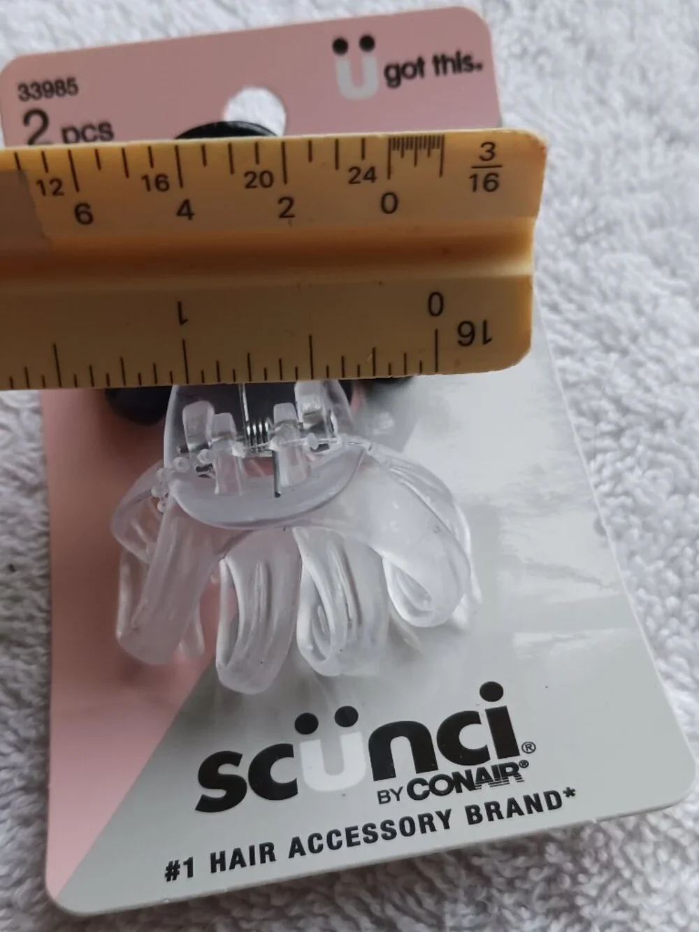 2 Scunci Conair Spider Octopus Hair Claw Clips Frosted Clear Black Plastic Jaw